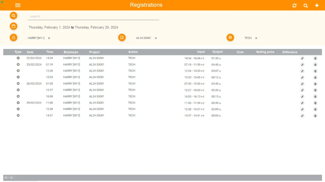 One Two | Time Registrations screenshot